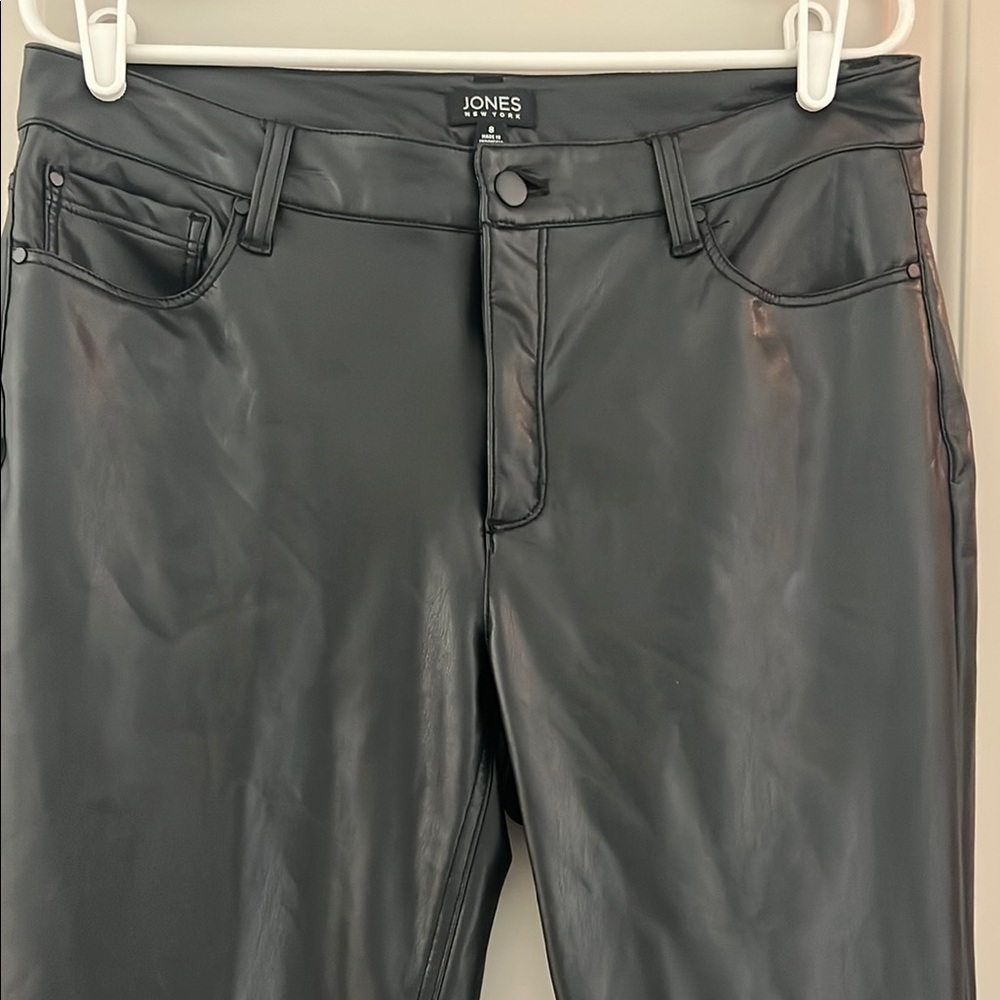 Jones Black Faux Leather Pants